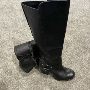 Kork-Ease Leather Riding Boots Knee High Boots Ankle Buckle Black -8